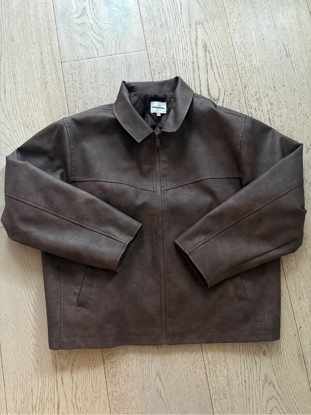 Aritzia Brown Leather Bomber Jacket